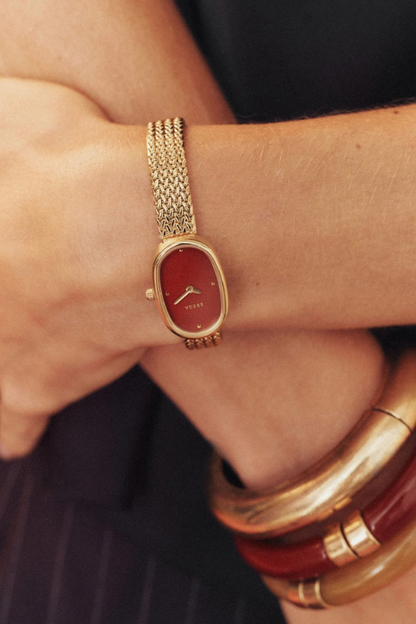 Jane Tethered Watch - Gold/Scarlet