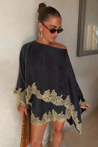 Ellie Lace Cape + Short Set