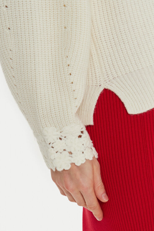 Wool Blend Jumper with Embroidery