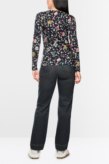 Fitted Floral Modal Long Sleeve Tee