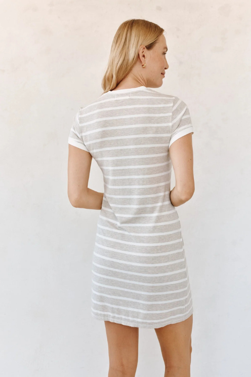 Tee Shirt Dress - Sand Stripe