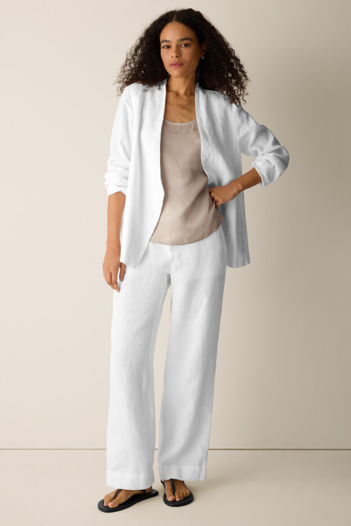 Heavy Organic Linen Full-Length Straight Trouser