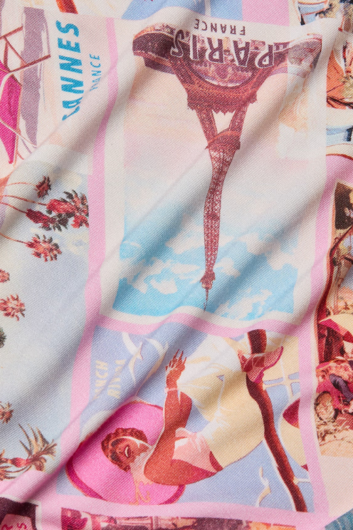 Ressi Fitted Tee - Postcard Print