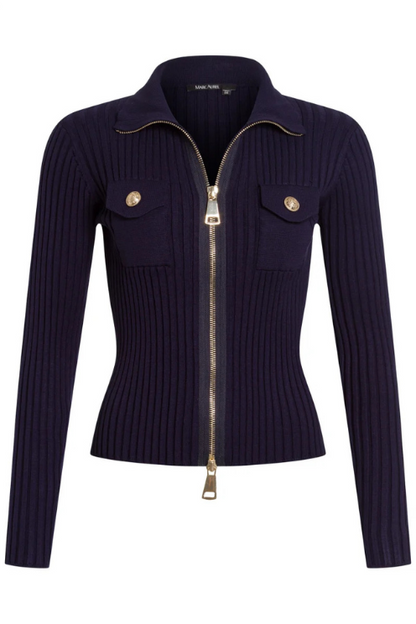 Ribbed Zip Cardigan