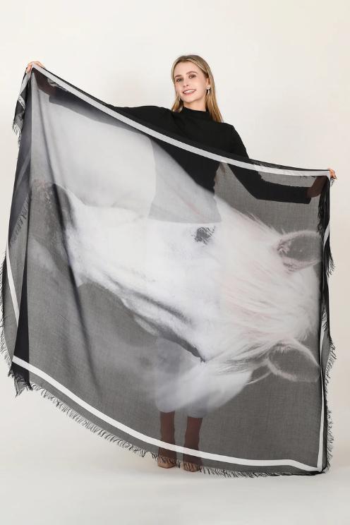1002 Dark Horse Silk Modal Scarf