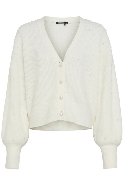 Cardigan with Pearl Beaded Appliqué