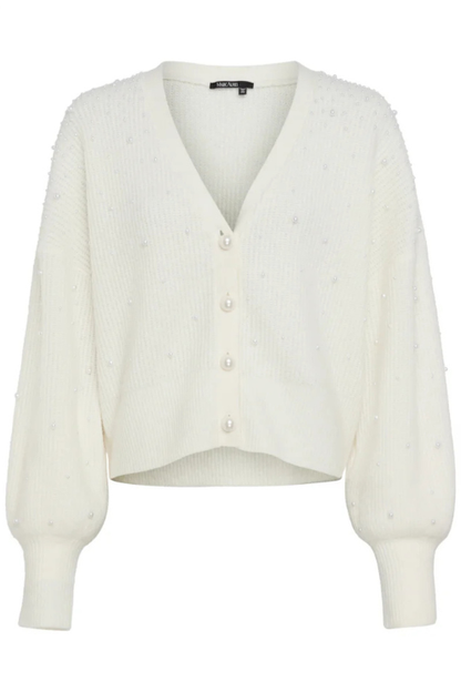 Cardigan with Pearl Beaded Appliqué