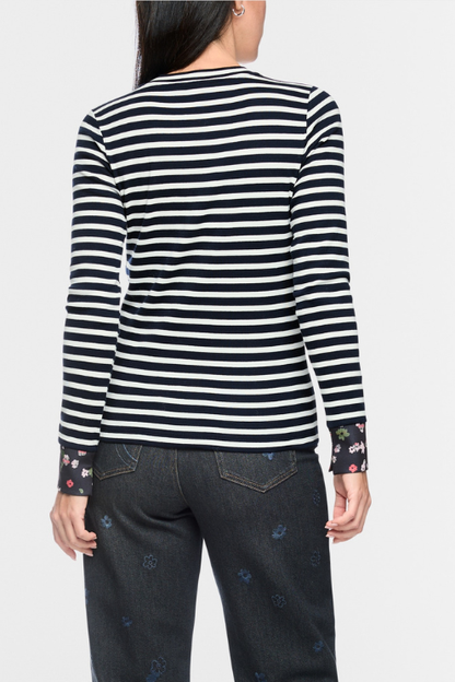 Floral Cuff Long Sleeve Tee