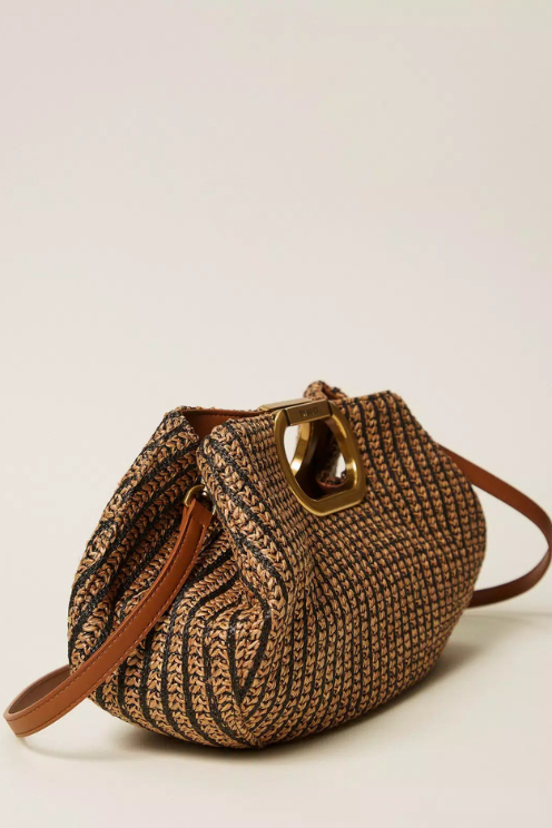 Straw Jacquard Maxi Clutch