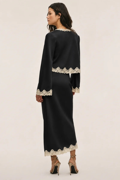 Fioretta Lace-Trimmed Crepe Top