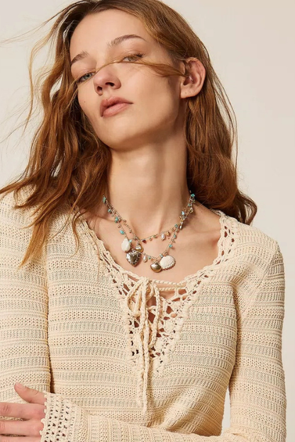 Multi Stone Charm Necklace