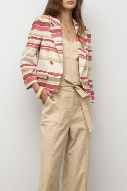 Striped Cropped Jacket