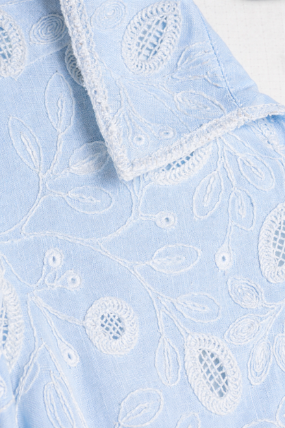 Freya Embroidered Linen Mini Dress