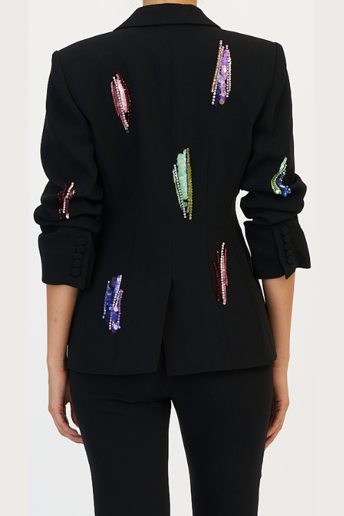 Sequin Whirl Scrunched Cheyenne Blazer
