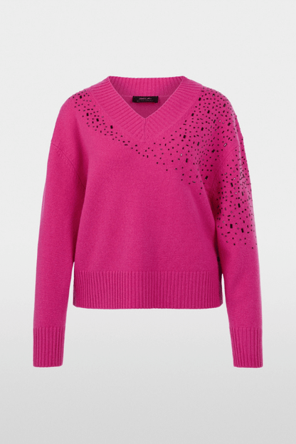 Relaxed Raspberry Rhinestone Sweater