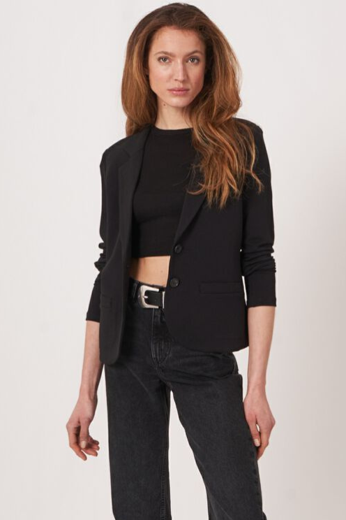 Modal-Cotton French Terry Sweatshirt Blazer