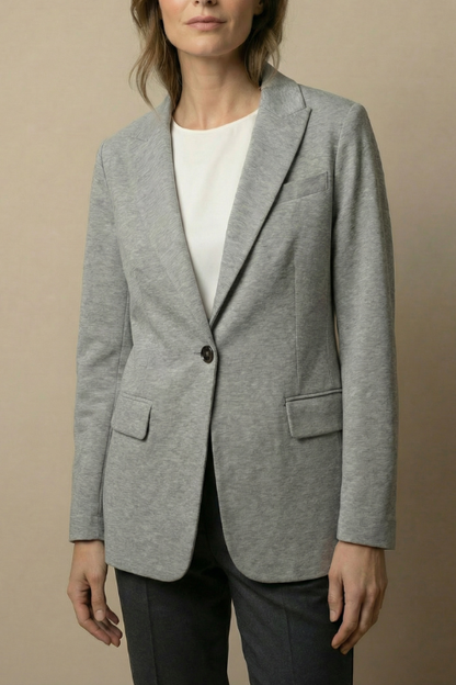 Grey Melange Sweatshirt Blazer