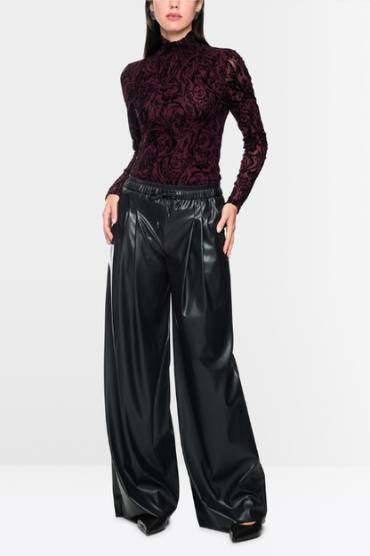Sheer Shirt with Velvet Details