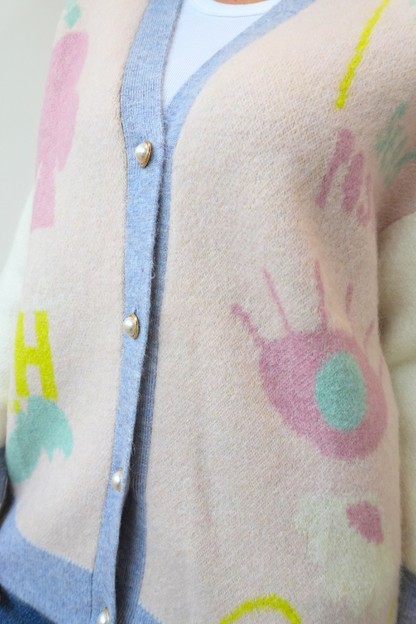 Abstract Pastel Cardigan