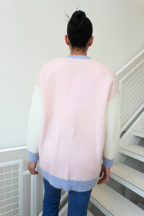 Abstract Pastel Cardigan