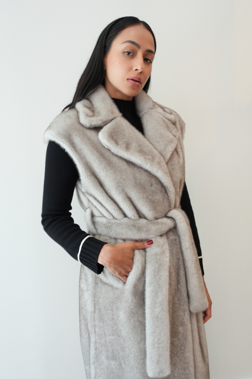 Belted Fur Vest