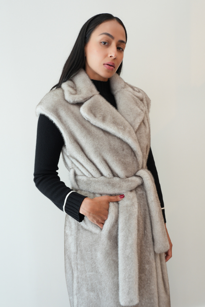 Belted Fur Vest