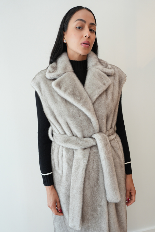 Belted Fur Vest