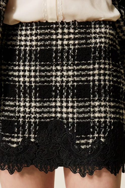 Bouclé Check Skirt