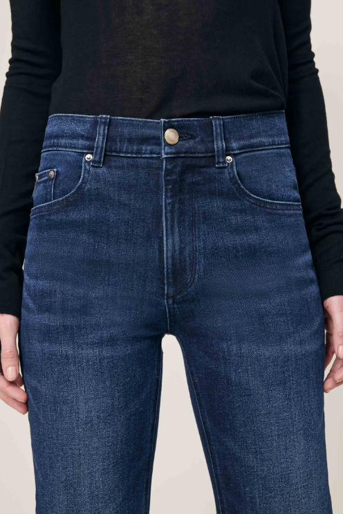 Patti Straight High Rise 31" Jeans Blue Cave