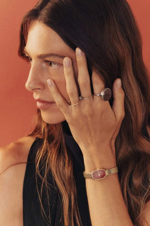 Jane Tethered Watch - Gold/Scarlet