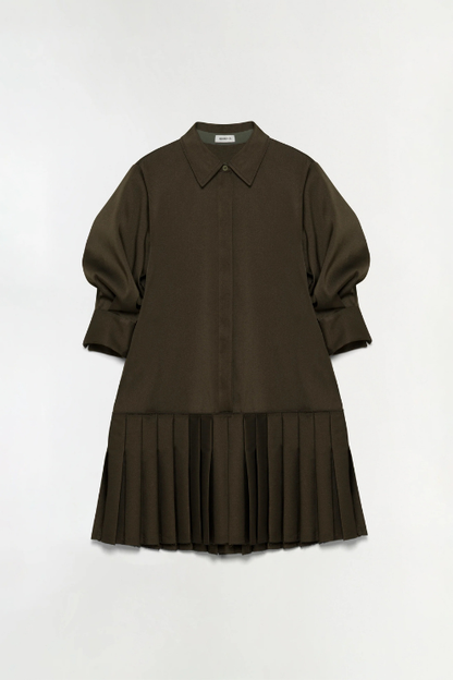 Regina Pleated Mini Shirt Dress