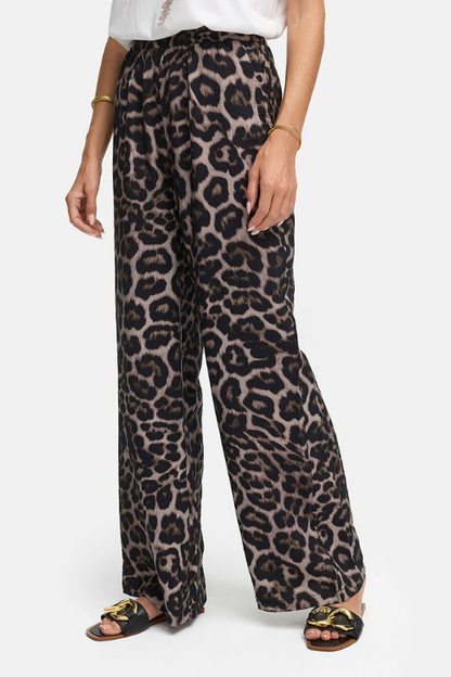 Leopard Print Wide-Leg Pant
