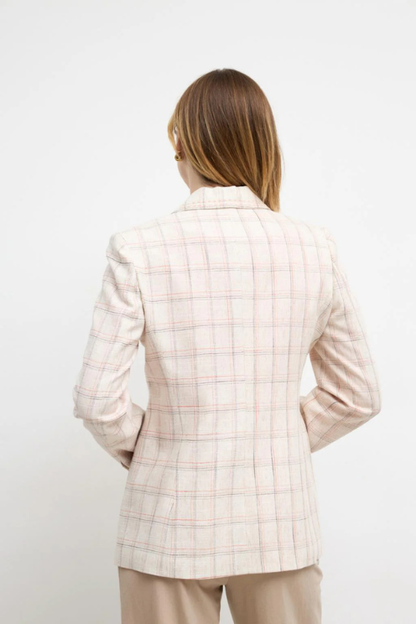 Ajedrea Check Linen Blazer