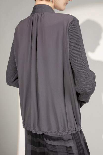 Silk Back Knit Cardigan