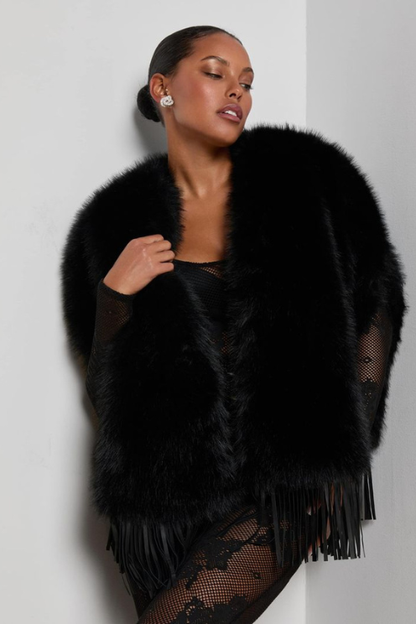 Nathalia Faux Fur Cape