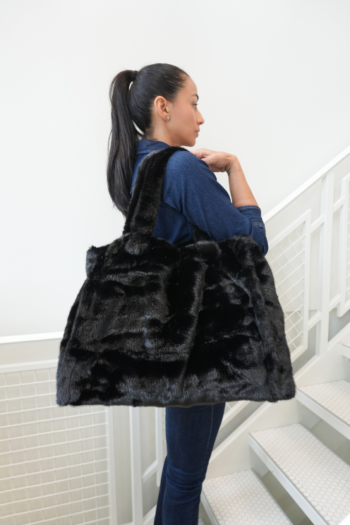 Faux Fur Carryall Tote