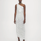Diana One Shoulder Dress in Pearl