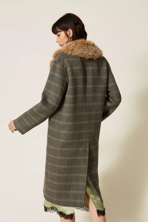 Checkered Double Wool Coat