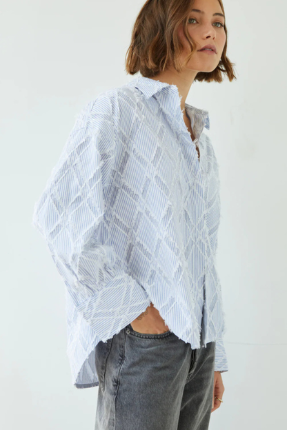 Marlowe Blue Stripe Shirt