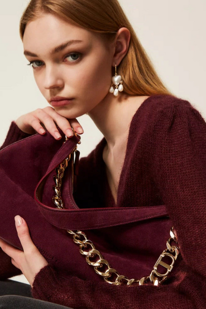 'Liliane' Medium Suede Handbag
