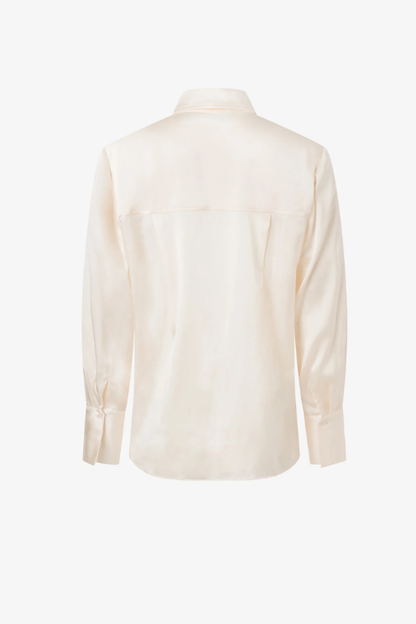 Stretch Silk Button Down Blouse