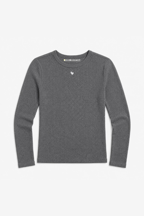Long Sleeve Rib Tee Heart