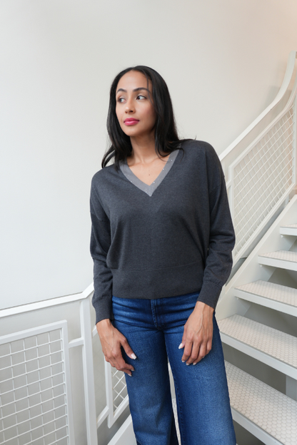 Sparkle V-neck Sweater