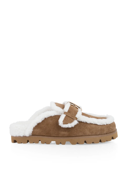 Calfskin Slippers with Buckle