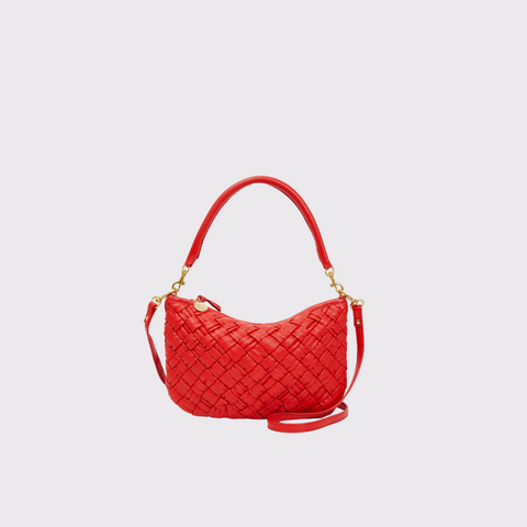 Clare V. Petit Moyen Handbag in Rosa Puffy Woven