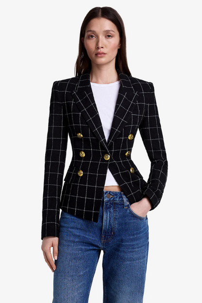Mini Not a DB Short Blazer – Black Grid