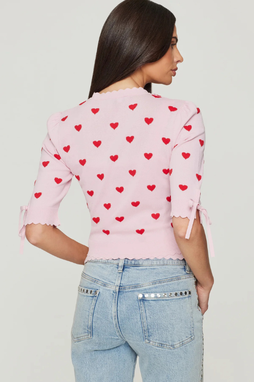 Tess Hearts Intarsia Cardigan