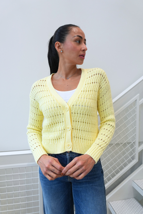 Boxy Rib Knit Cardigan