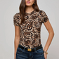 Ressi Fitted Tee in Cinnamon Swirl Paisley Leopard