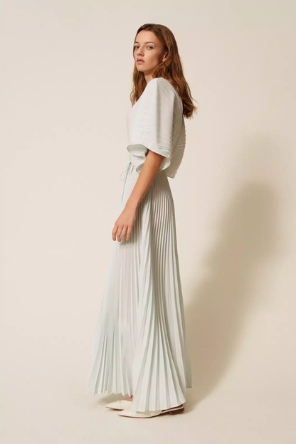 Long Crepe Aqua Dress